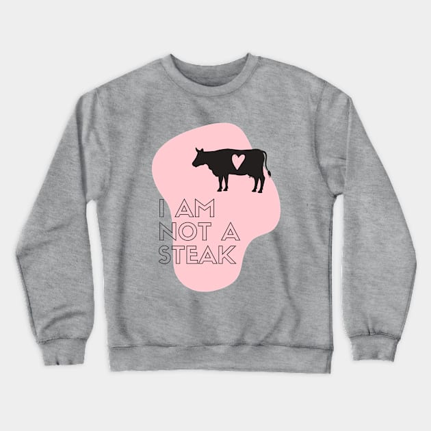 Vegan Gift Idea Love Cows No Meat Crewneck Sweatshirt by hello-chameleon